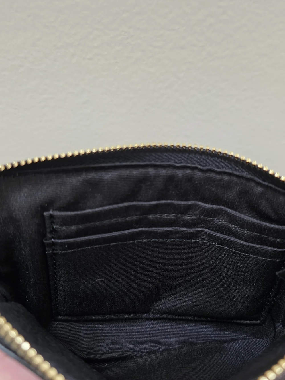 Coach Black Leather Wristlet with Pink Star Motif